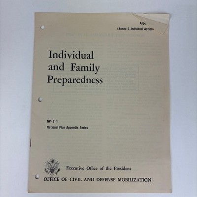 1960 Individual and Family Preparedness Cold War Nuclear Fallout Booklet VTG