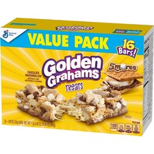 Golden Grahams breakfast cereal treat Bars S'mores,Snack Bars 16 Ct, 16.96 oz...