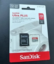 SanDisk Ultra Plus MicroSDXC UHS-I Memory Card with Adapter 256GB New