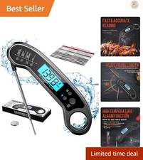 Instant Read Digital Meat Thermometer for Perfect BBQ Cooking - Waterproof