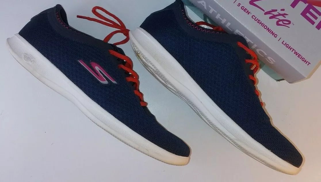 Womens Skechers 14500 GOWALK LITE IMPULSE Navy Pink Walking