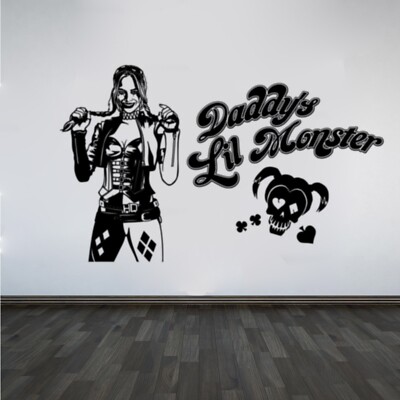 Harley Quinn Daddys Lil Monster Design Wandbild/Fensteraufkleber/Aufkleber