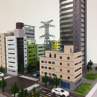 #ad 1 300 Diorama Architectural Model City Railway House Office Scene Building Model $32.79