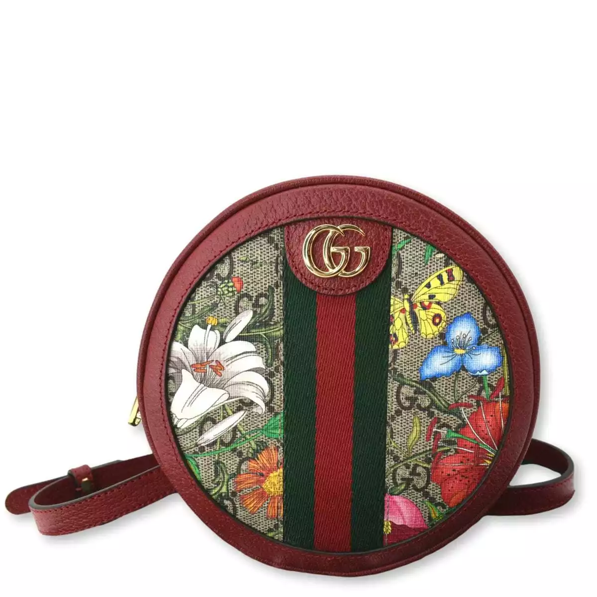 Gucci Ophidia GG Supreme Mini Crossbody Bag in Red