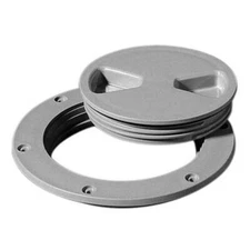 Tempress 43033 Marine Boat Screw Out Deck Plate, Dark Gray 4"