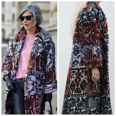 zara multi coloured coat