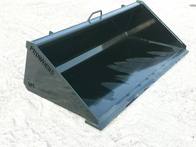 68'' Low Profile Standard Duty Smooth Dirt Bucket Fits Skid Steer Quick Attach