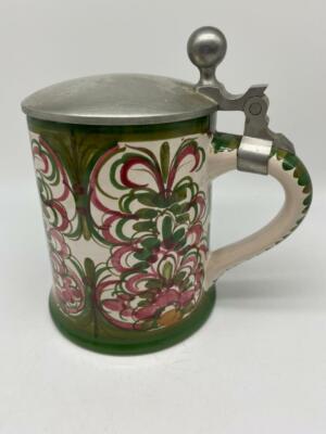 ASN Anton Schreiner Nabburg Germany Folk Art Painted Stein Lid EUC