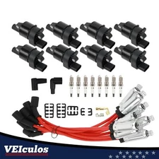 8pcs Ignition Coils +8x Spark Plugs+8x Wires For GM Chevy Silverado Tahoe UF414