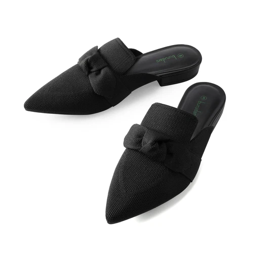 Damen Spitz zulaufende Pantolette Flache Schuhe Leicht Bequem Slipper Flache Schuhe - Bild 6 von 31