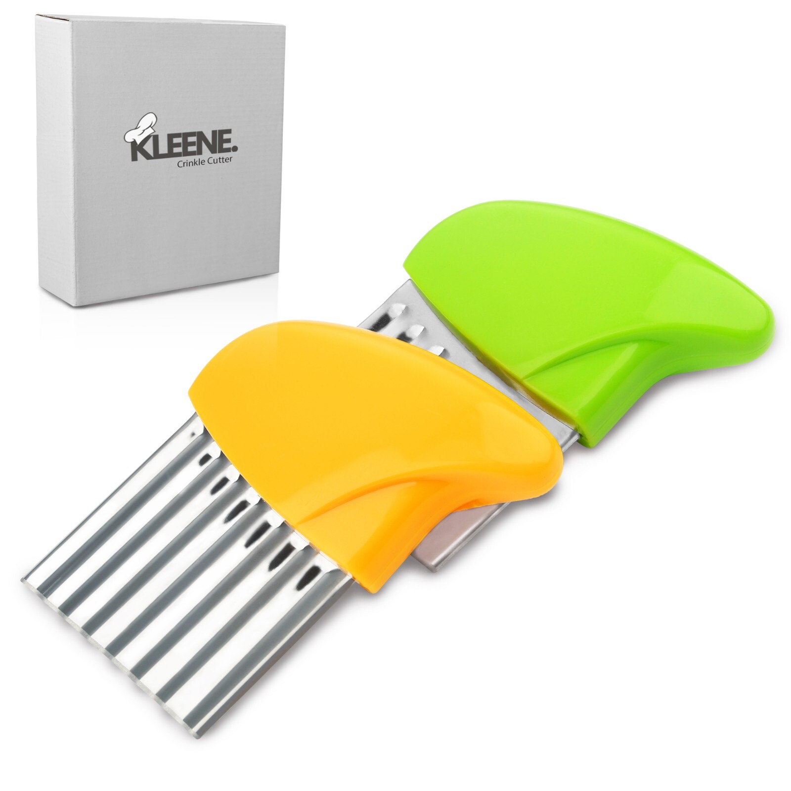 2-Pack Crinkle Cutter Stainless Steel Potato Wavy Blade for Veggies & Fries