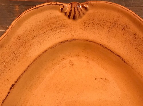 over and back Large Ceramic Oval Serving Platter Made in Portugal Brown 22” - Picture 6 of 11
