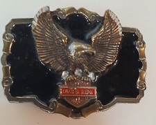 Bald Eagle Motorcycle The Great American Belt Buckle Co. Enameled on Pewter USA