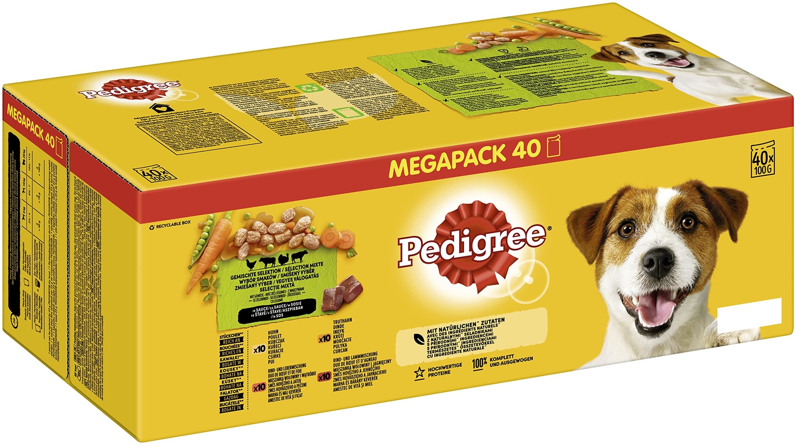 Pedigree Adult Dog Wet Food Pouch Mixed Selection in Gravy 40x100g - Image 3