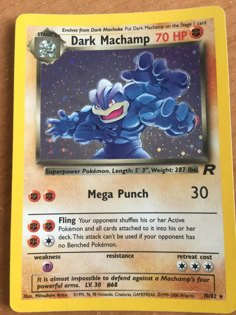 Dark Machamp Team Rocket 10/82 Unlimited Holo Rare Pokemon Card LP