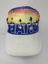 Vintage Vans Skateboard Snapback Cap White Beach Scene Insulated OTTO