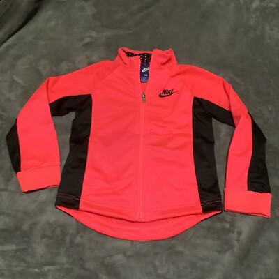 NIKE Zip Up Track Jacket Coral Black 