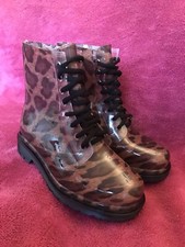 Festival Wellies Boots Dms Groovy Leopard Print Super Cool Size 4 Brand new (dp)