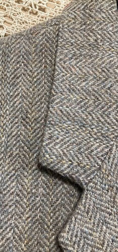 Gallery By Haggar Blazer Jacket Sz 42 Patches Blue Gray Tweed Herringbone EUC - Picture 5 of 9