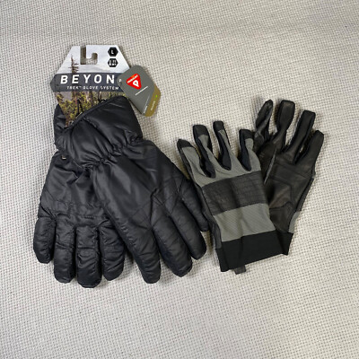Beyond Clothing Trek Packable Glove System Primaloft Leather Touchscreen LARGE