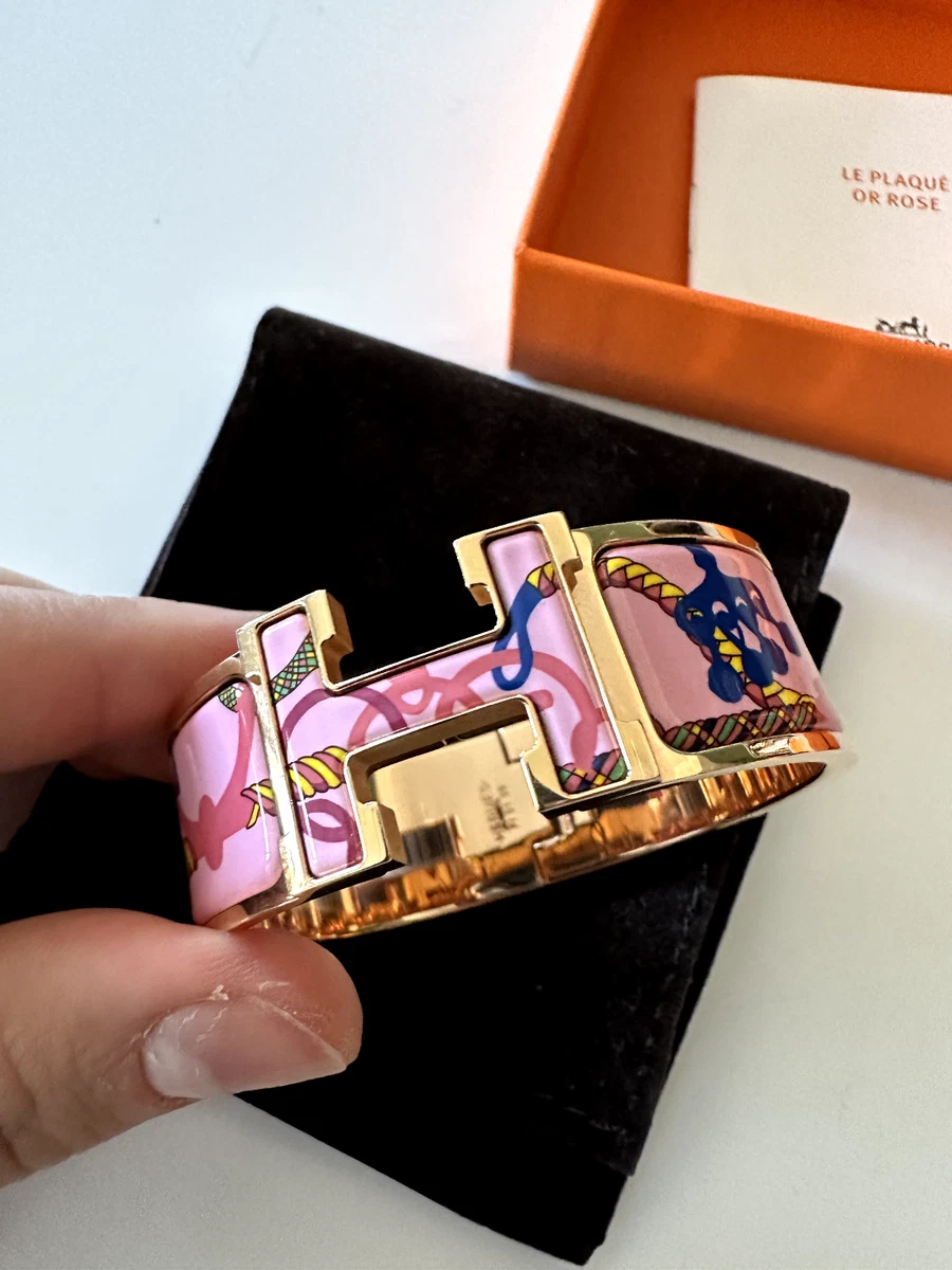 Hermes Clic Clac H Panoplie Equestre bracelet PM in Pink Delirium