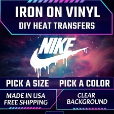   Iron On Nike Drip Vinyl Heat Transfer DIY S...