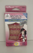 Beautia 1Pack 24Tips So Cute Junior False Fake Nails With Glue For Kids