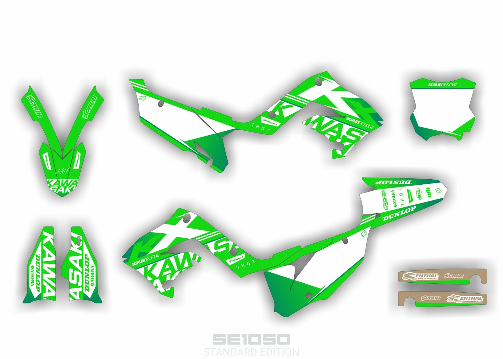 Graphics Kit Restyle Kawasaki KX125 KX250 2003 2004 2005 2006 2007 2008 ...