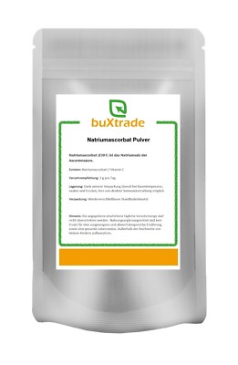 2x500g Natriumascorbat | Glutenfrei | Vegan | Vitamin C | E301 | Buxtrade