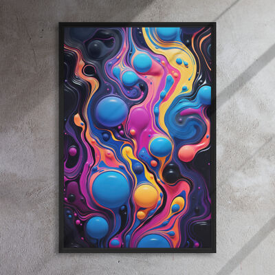 Abstract liquid turbulence 24x36 Framed Canvas Print 