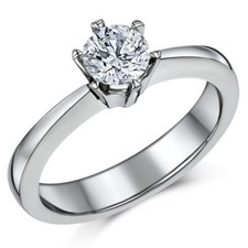 Solitaire Engagement Ring Classic Titanium 6 Prong 0.90ct Titanium Engagement