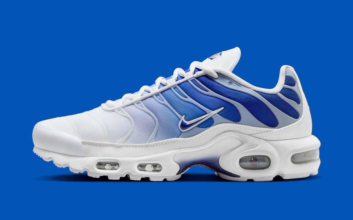 White And Blue Fade Mens Nike Tn Trainers Air Max Tn White And
