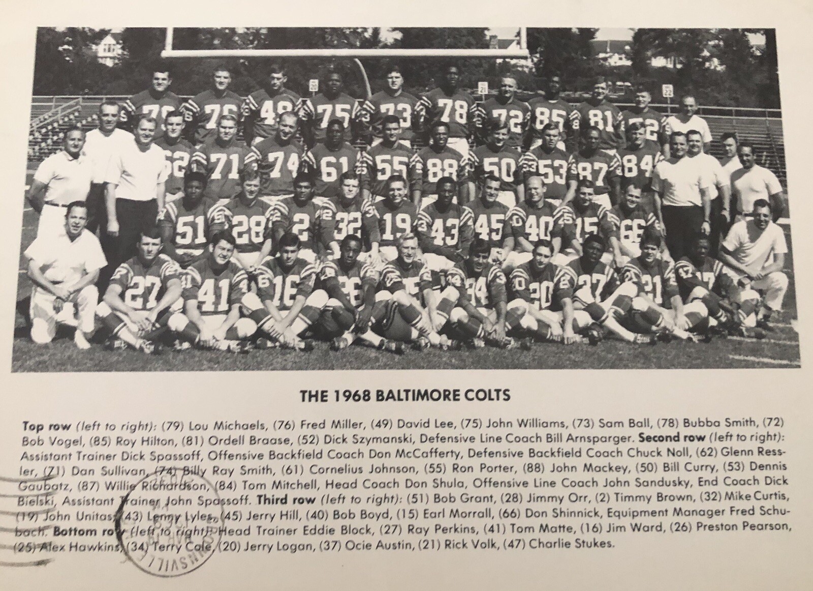 1968 Baltimore Colts Team Picture | eBay