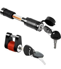 Trailer Hitch & Coupler Lock Set  5/8" x 3 1/2” & 1/4" x 3/4"  Fits Class 3 & 4