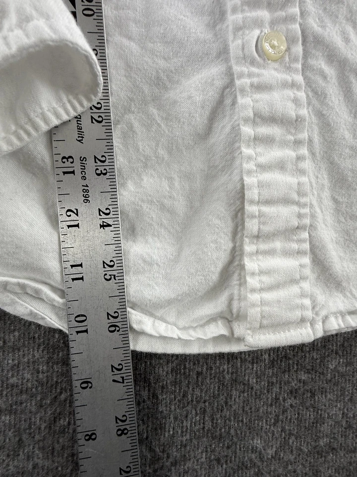 Camisa Abercrombie & Fitch Para Hombre S Blanca Manga Larga Oxford Elastizada Informal Clásica Foto 3 de 4