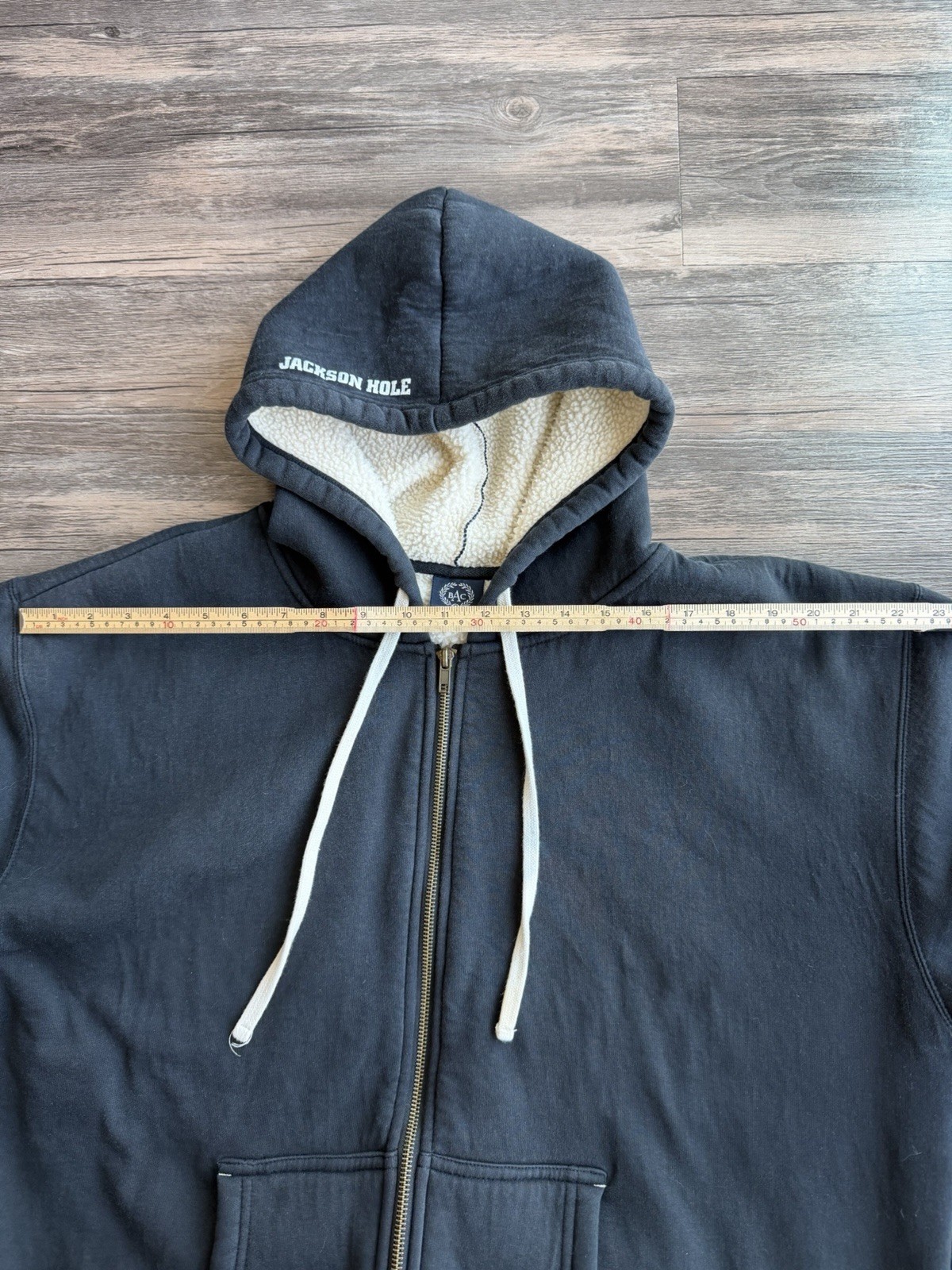 BAC Sherpa Lined Thick Heavyweight Full-Zip Hoodie Black Jackson Hole Wyoming thumbnail 15