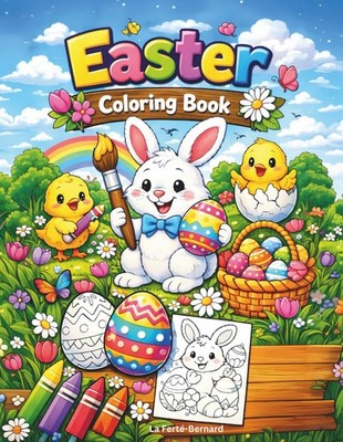 Easter Coloring Book: Easter Coloring Book for Kids Ages 2-8: Cute Bunnies, Eggs
