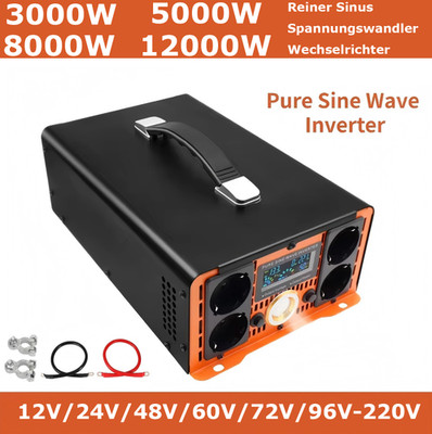5000W~12000W Max 12V 24V 48V 230V Reiner Sinus Spannungswandler Wechselrichter