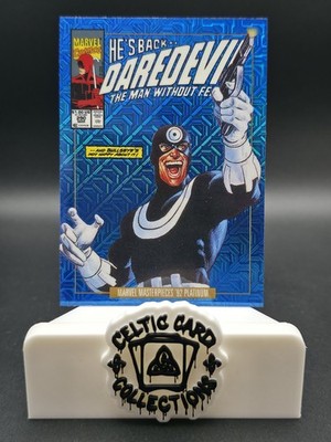 SkyBox Marvel Masterpieces 92 Platinum Bullseye #19-V Blue Traxx Variant Covers