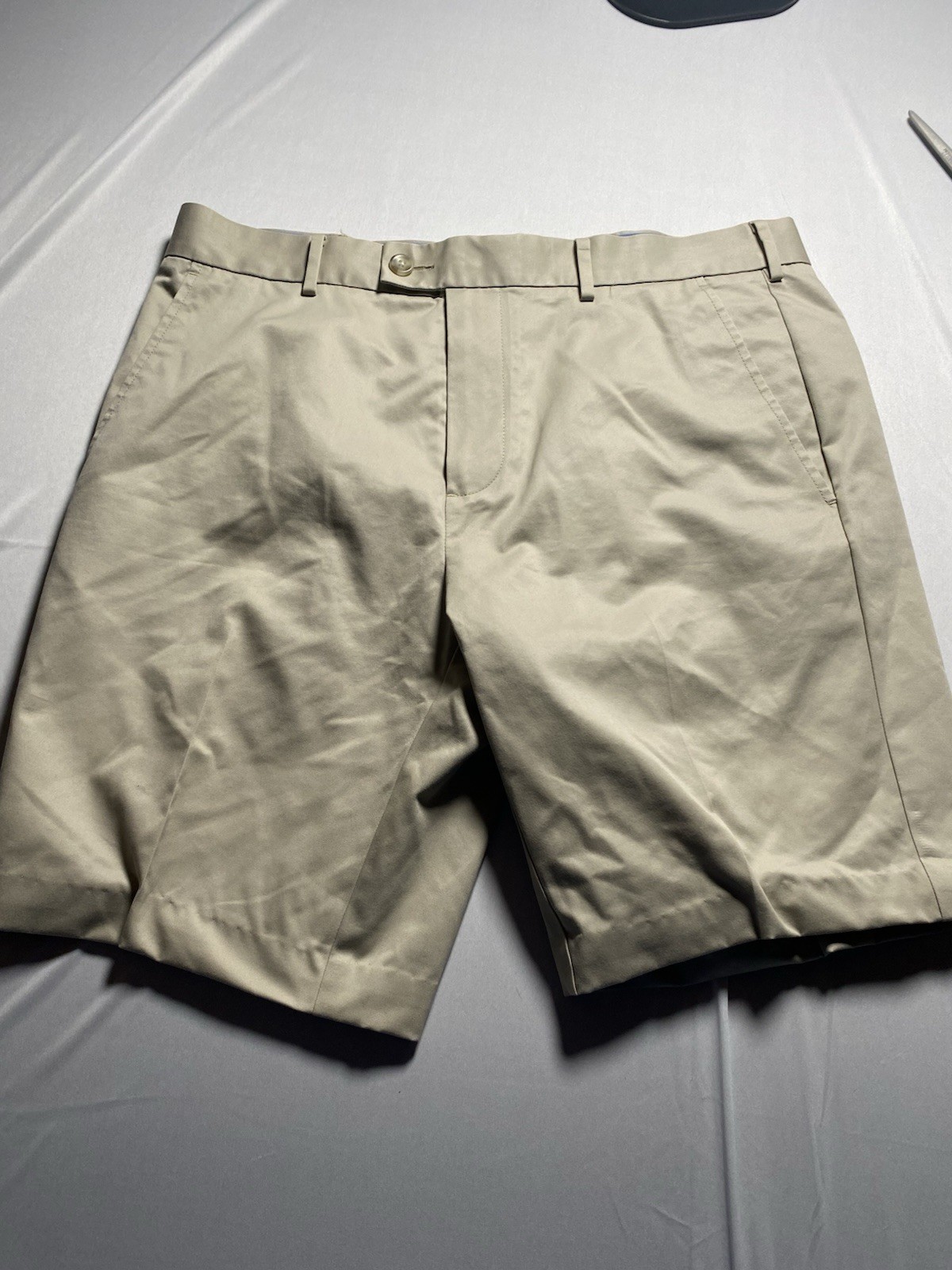Black Brown 1826 Mens Chino Shorts Size 34 Beige Khaki Classic Fit Non-Iron