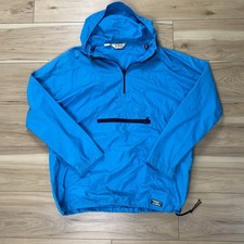 VTG L L Bean 1/4 Zip Anorak Hoodie Windbreaker Mens XL Tall Teal Made in USA