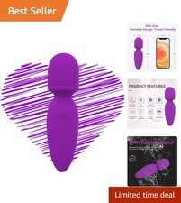 Rechargeable Mini Wand Massager with 10 Vibration Modes - Waterproof Portable