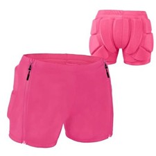 Kids Zip-on Zip-Off Padded Shorts for Snowboard Ski Figure Skating, Small Pink