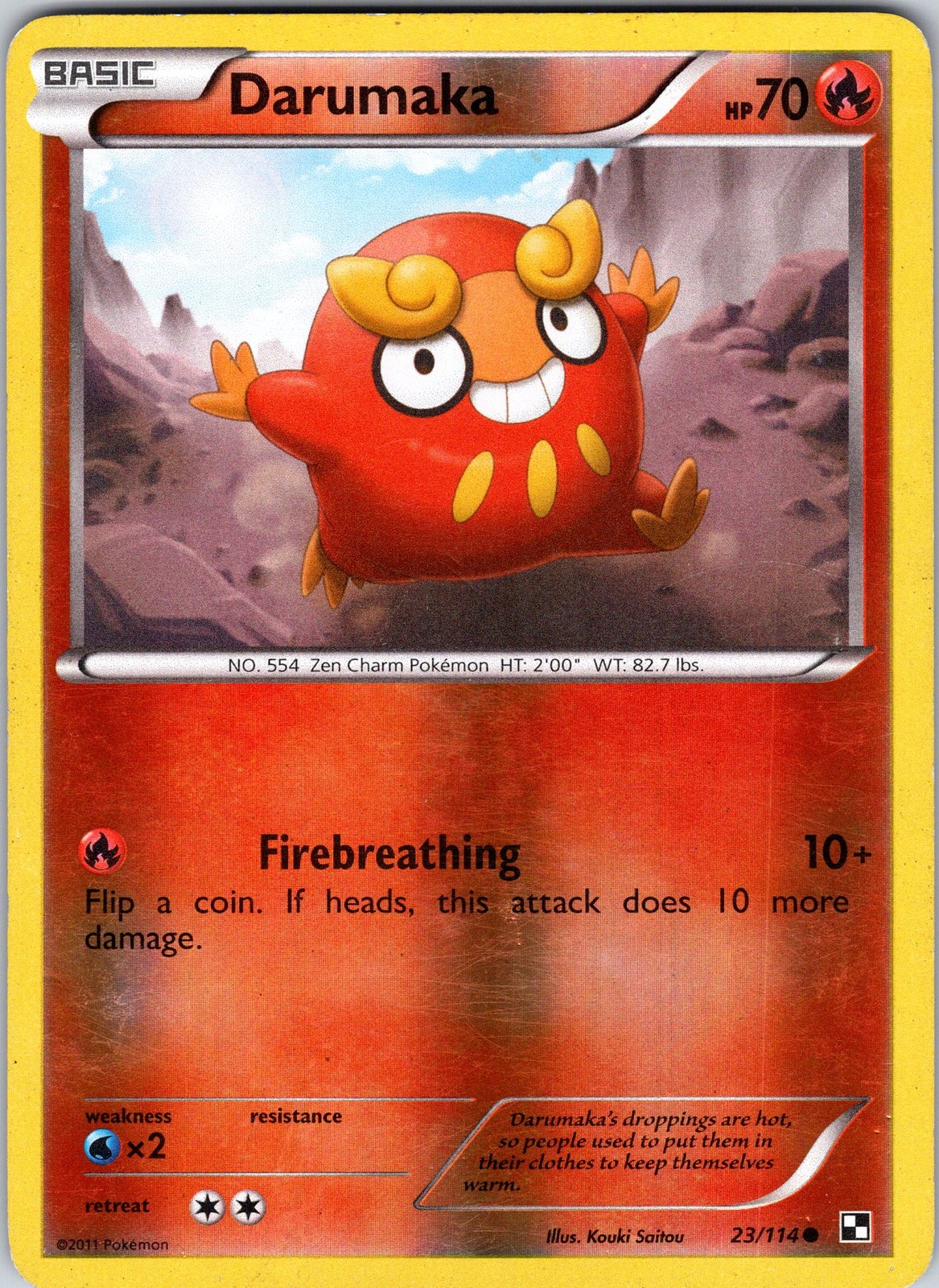 Darumaka (23) 23/114 Black and White Pokemon LP Reverse Holo