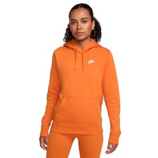 Nike Sportswear Club Fleece Orange DQ5793-893 Women's Pullover Hoodie Sz XS