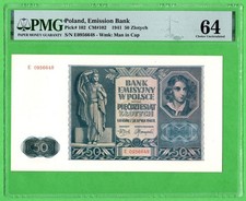 Poland P102 50 Zlotych 1941  PMG 64 Choice Unc  * Series E *