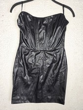 FOREVER 21 Size Small Women's Black Faux Leather Mini Dress Strapless