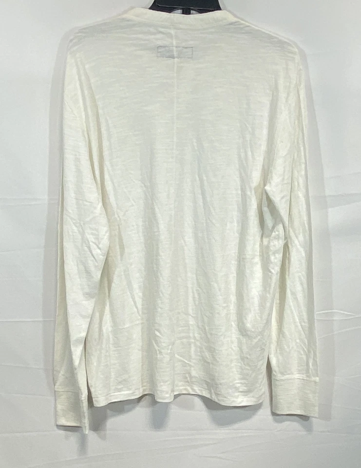 NWT Rag & Bone Classic Slub Knit Long Sleeve Henley Shirt Off White Sz XL - Image 3 of 4