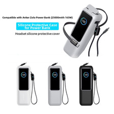 Schutzhülle Silikon für Anker Zolo Powerbank Transparent Schwarz oder Grau – Bild 9