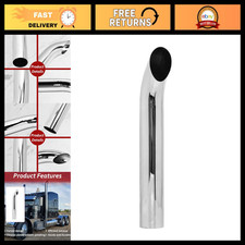 5 Chrome Curved Exhaust Stack Pipe - 5 Od 36 Long High-performance Upgrade